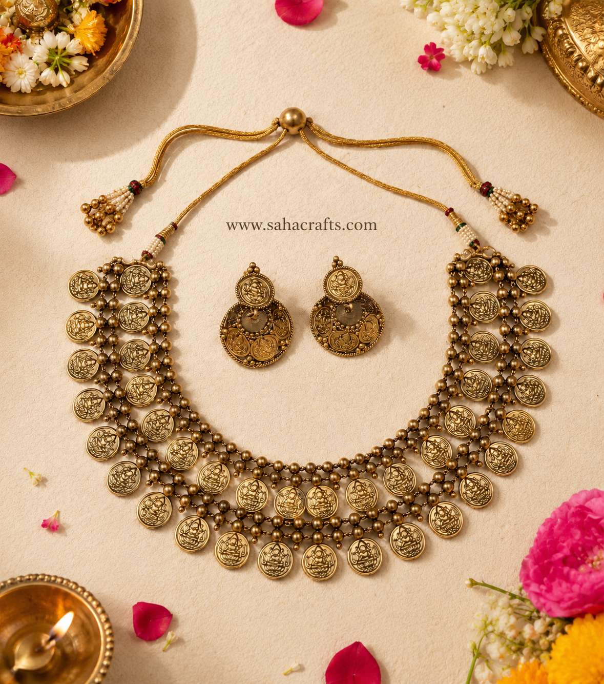 Preyashi Gold Neckless Set