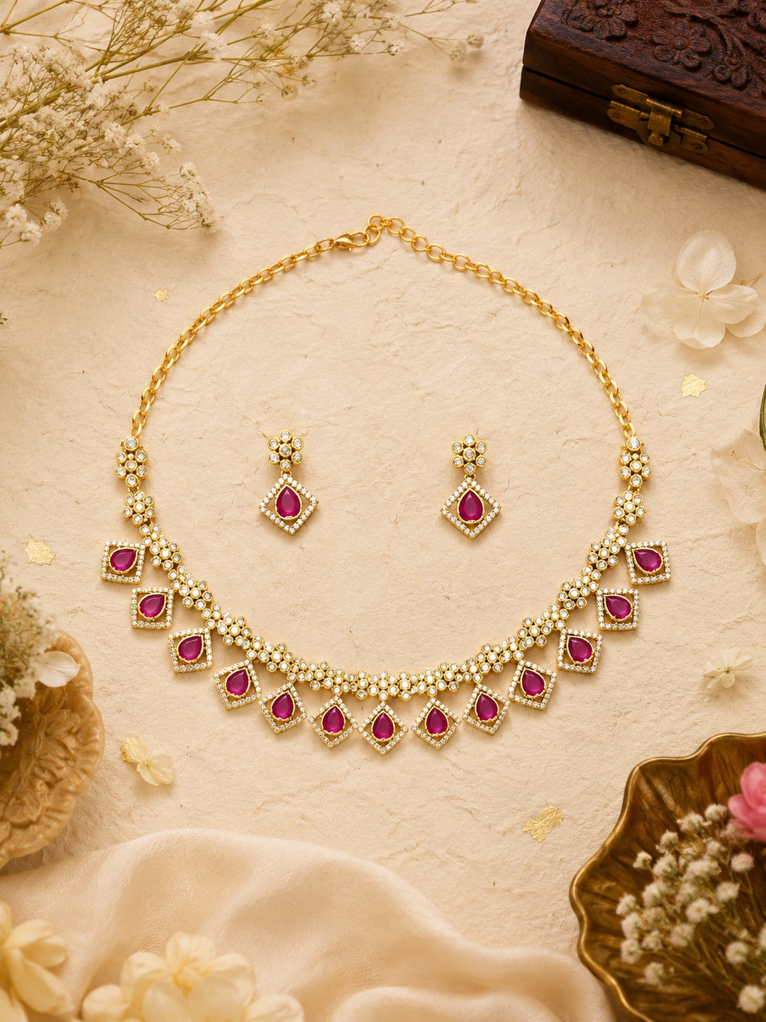 Mahima Ruby Neckless Set