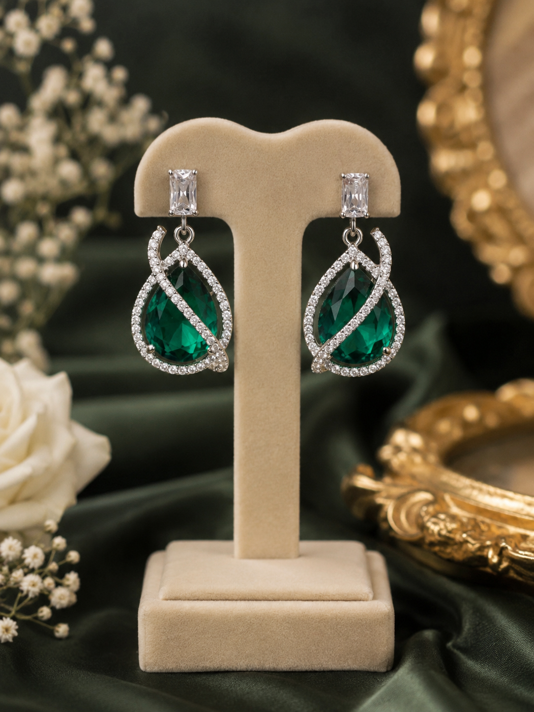 Daizy Aquamarine & Diamond Earrings