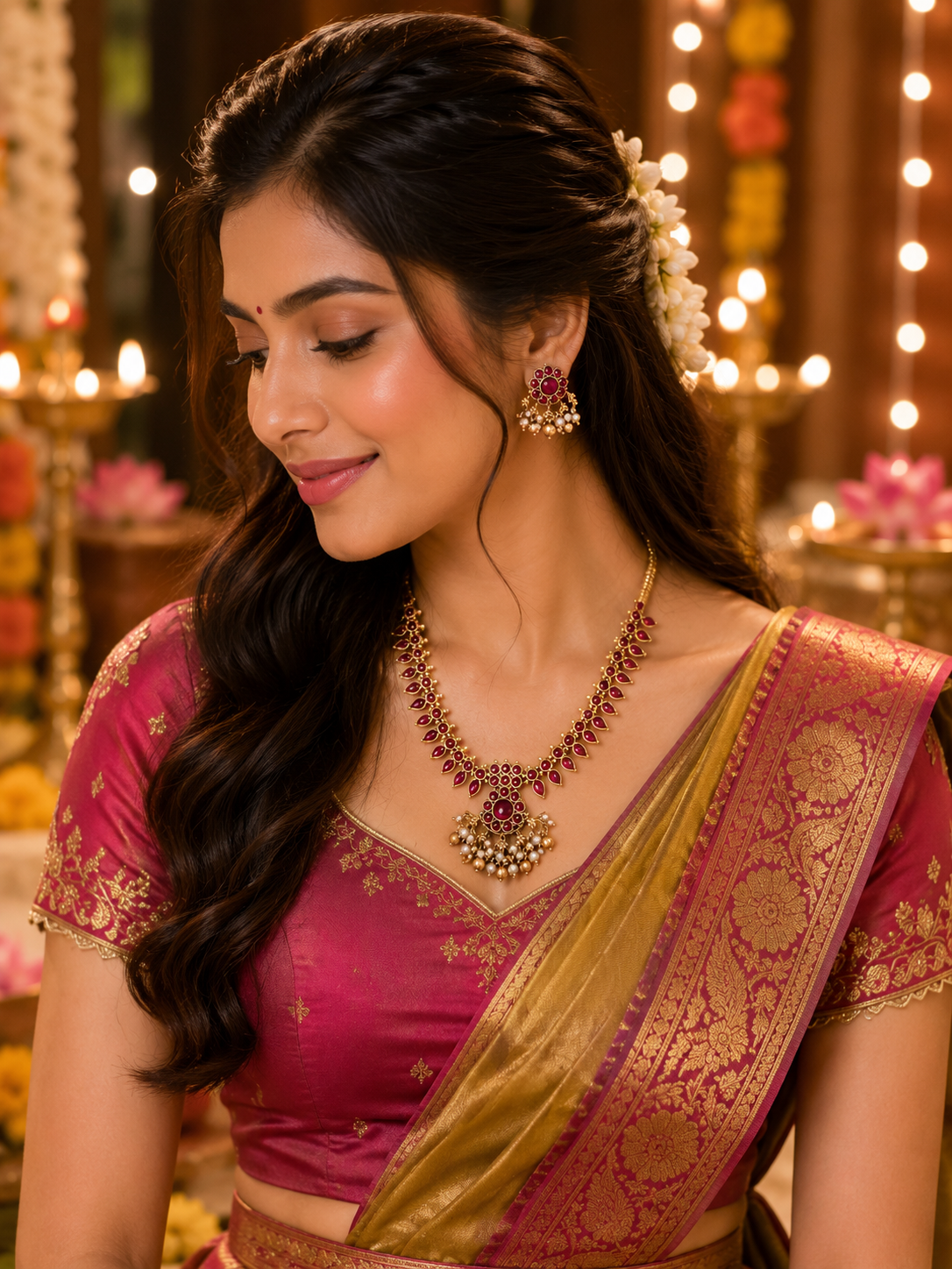 Sudha Ruby Neckless Set