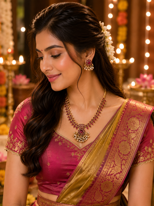 Sudha Ruby Neckless Set