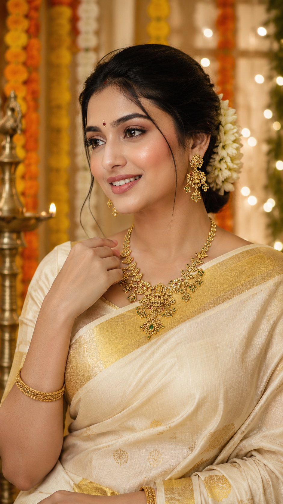 Laxmi Gold Neckless Set