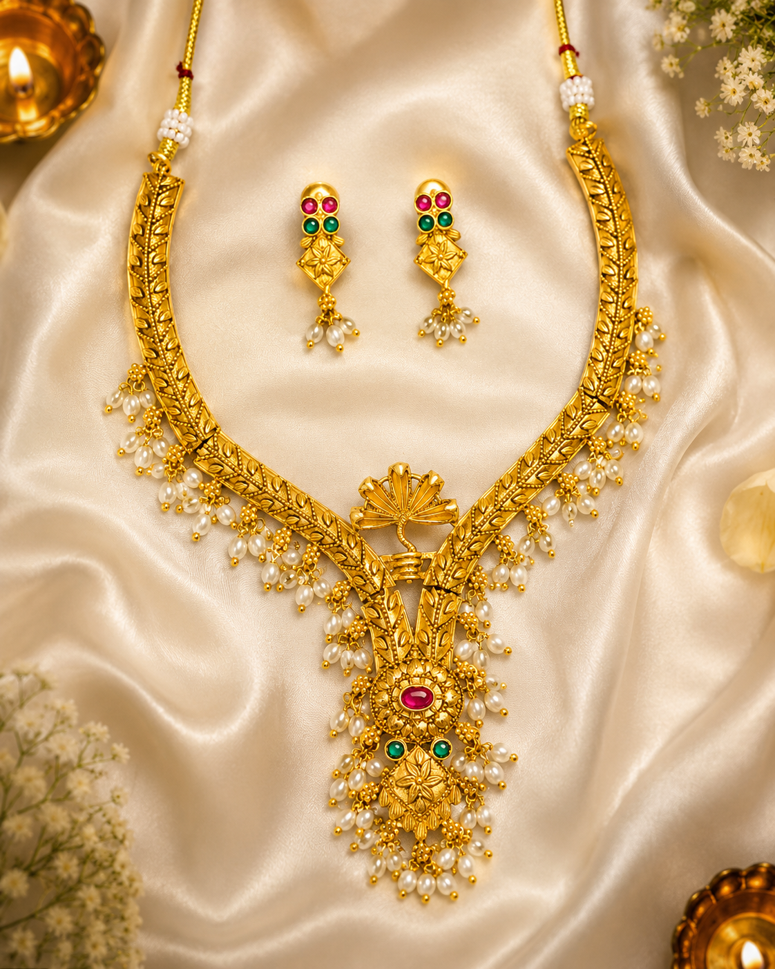 Shesha Gold Neckless Set