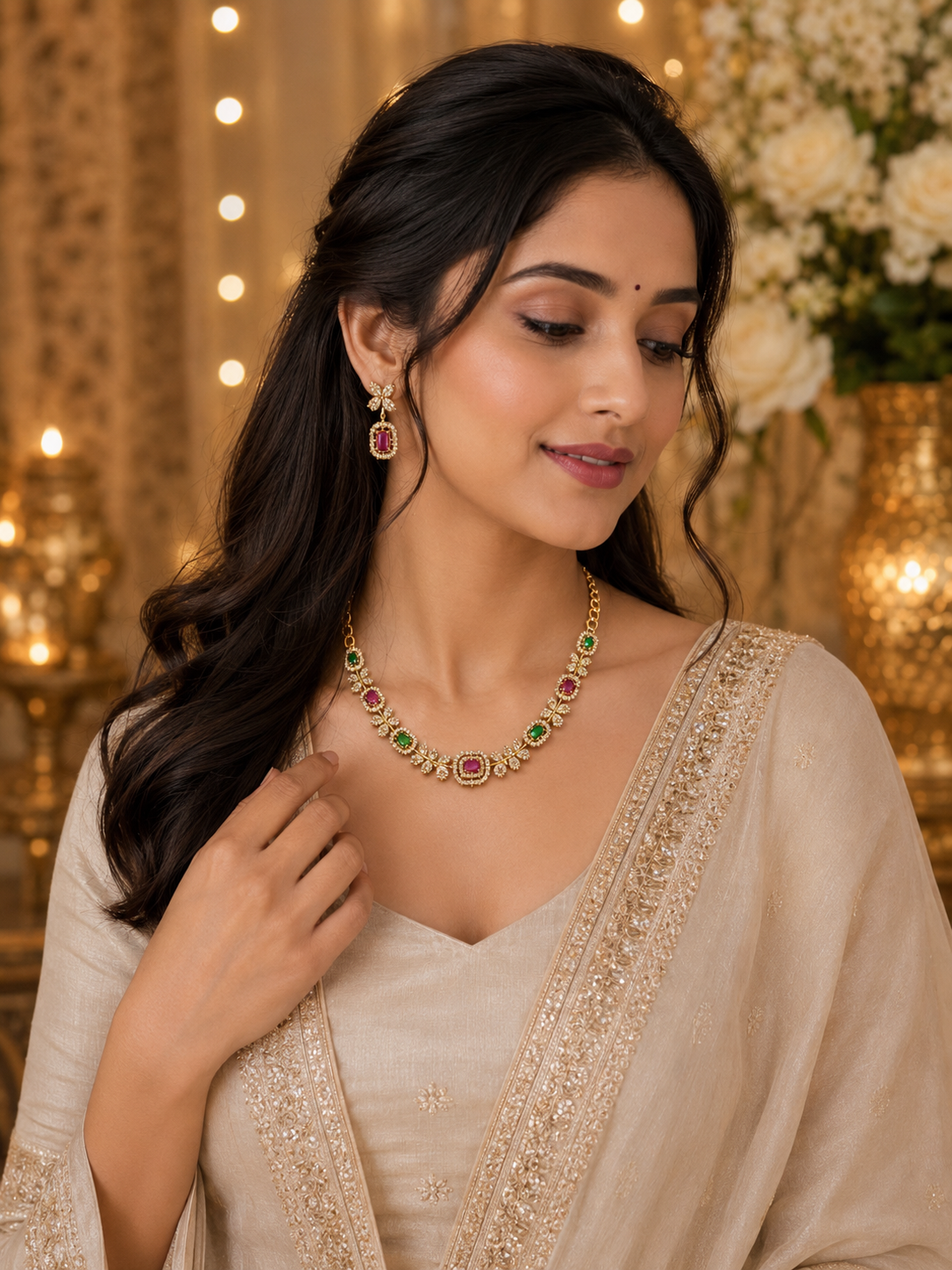 Rheha Semi-precious Stones Neckless Set