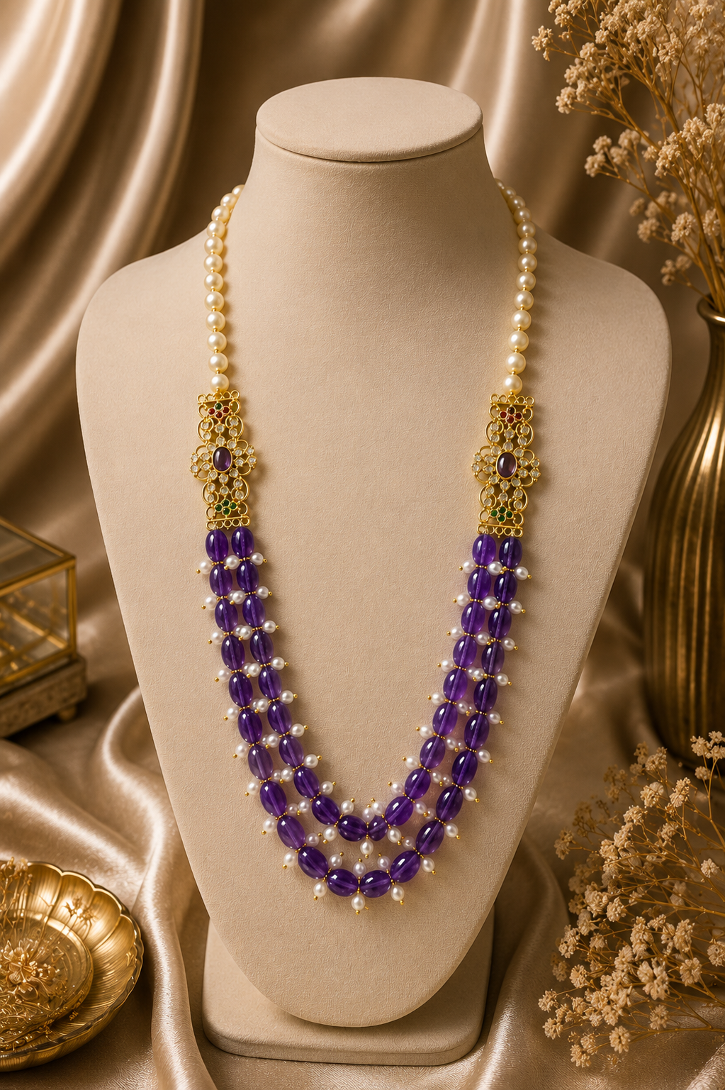 Purva Amythist Long Mala