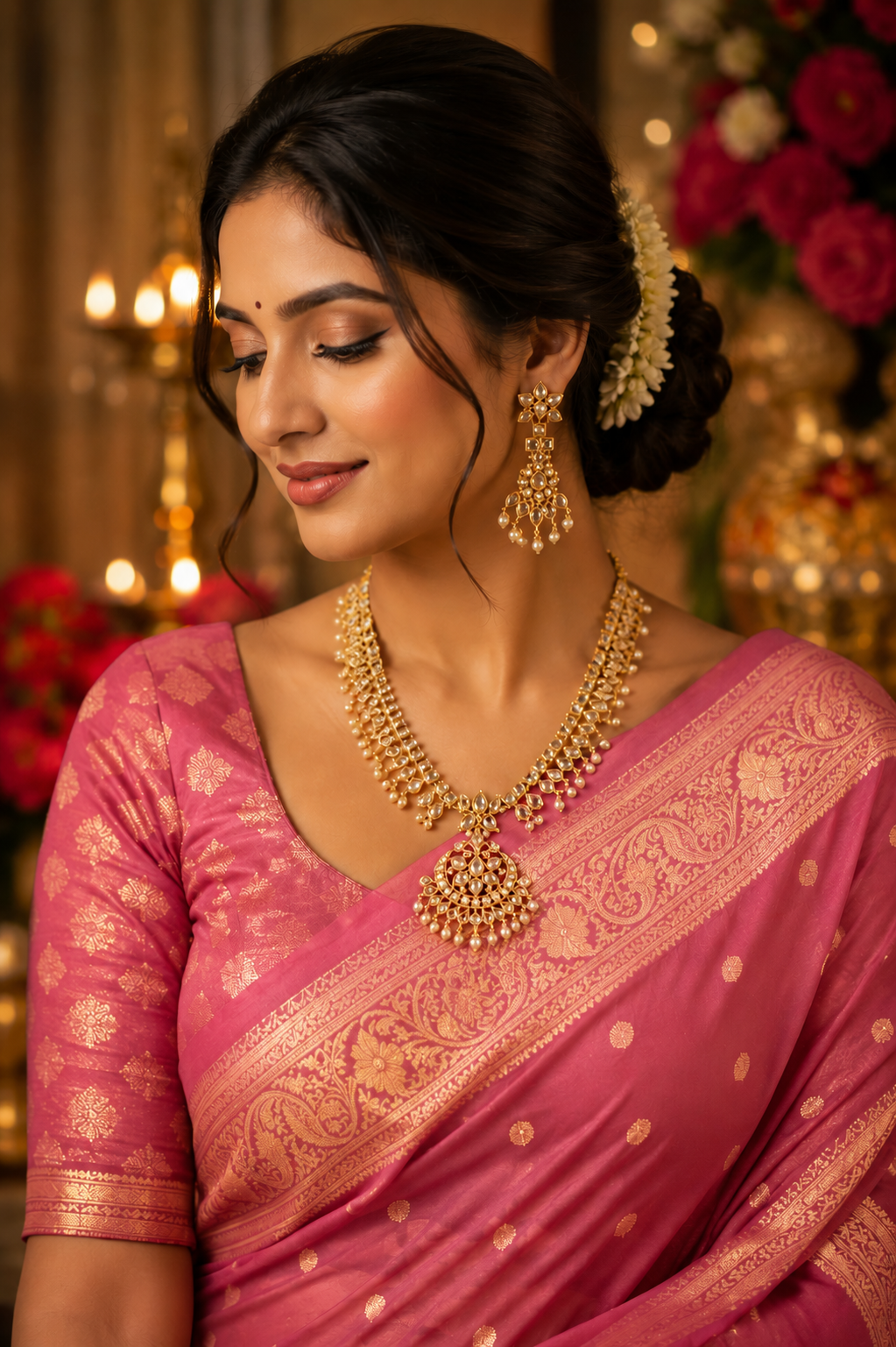 Vrinda Gold Necklace Set