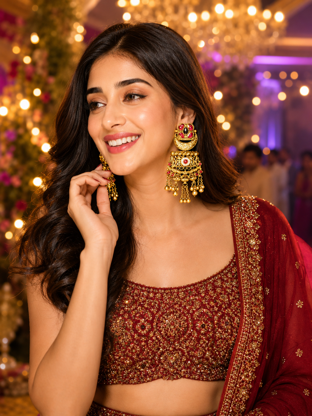 Aapsara Long Kashmiri Earrings