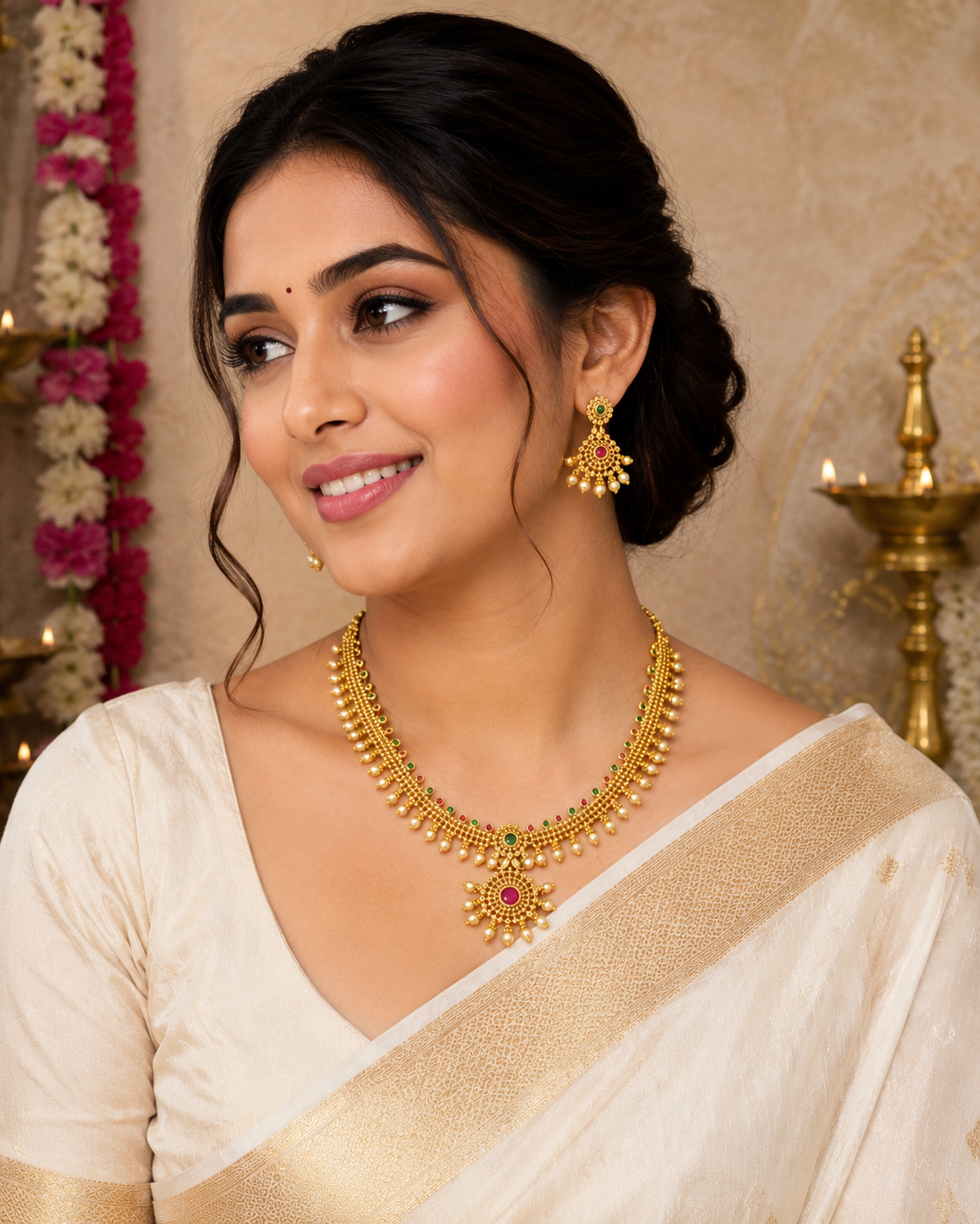Priya Gold Neckless Set