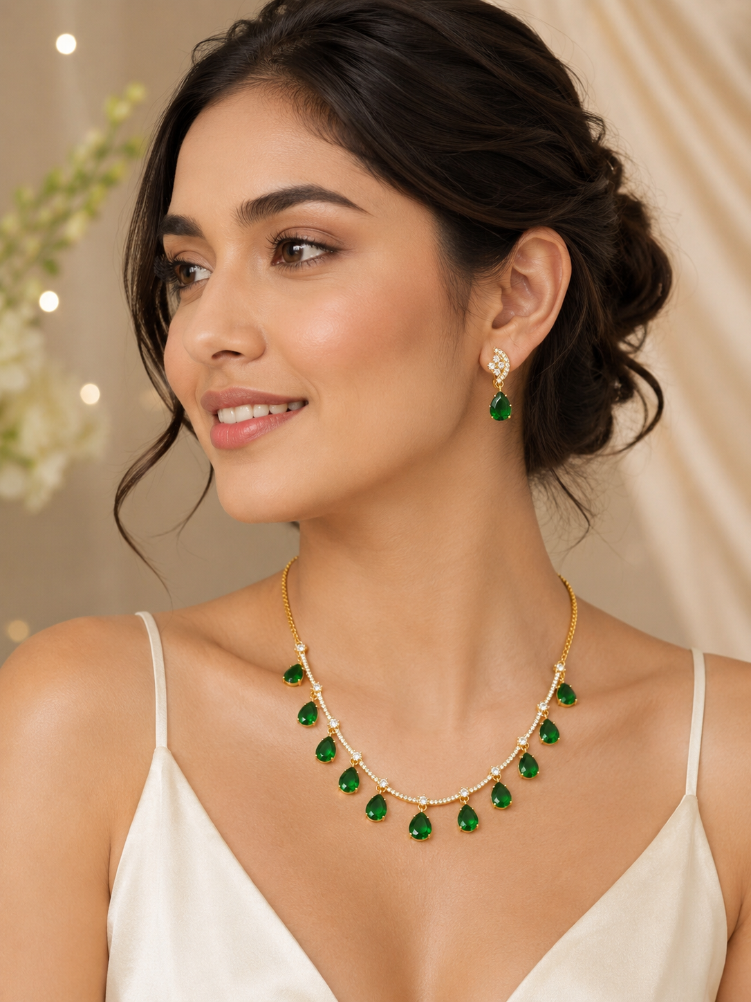 Shreema Emerald Neckless Set