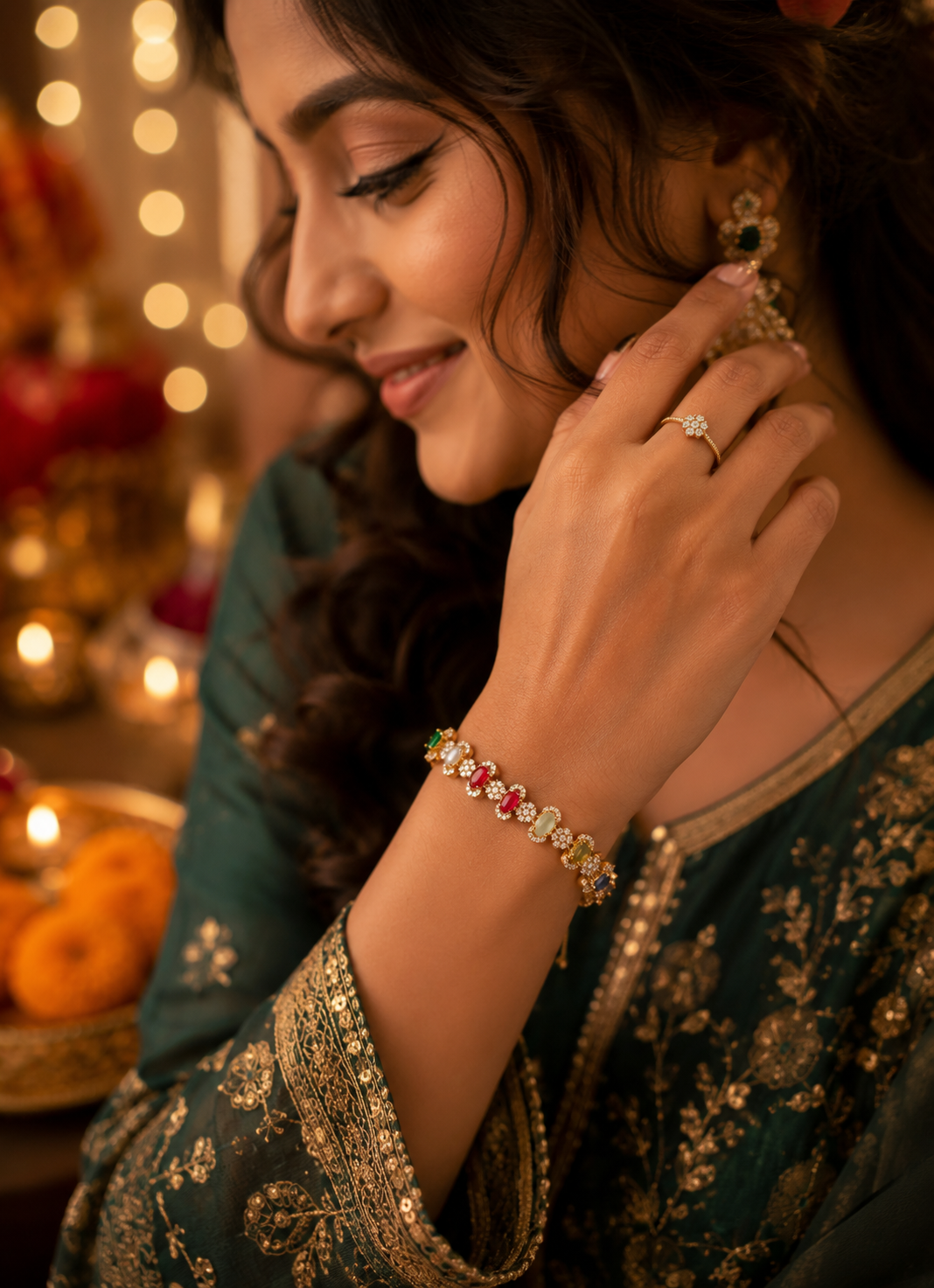 Indrayani Semi-Precious Stones Combo Set
