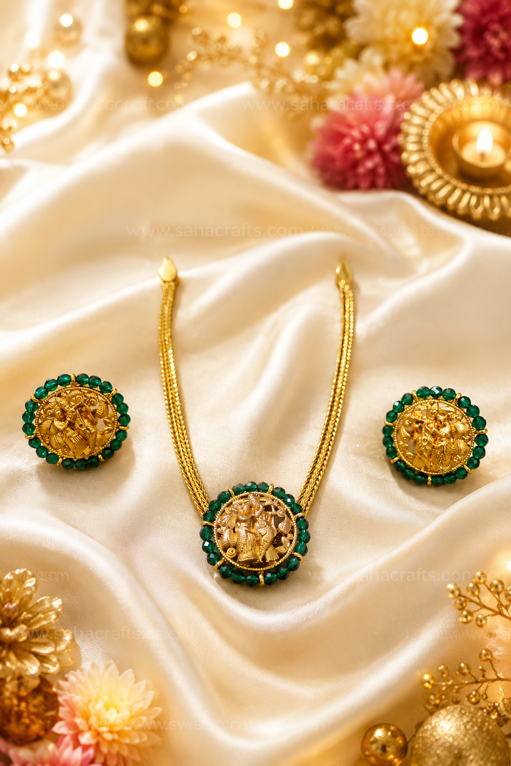 Meenakshi Emerald Choker Set