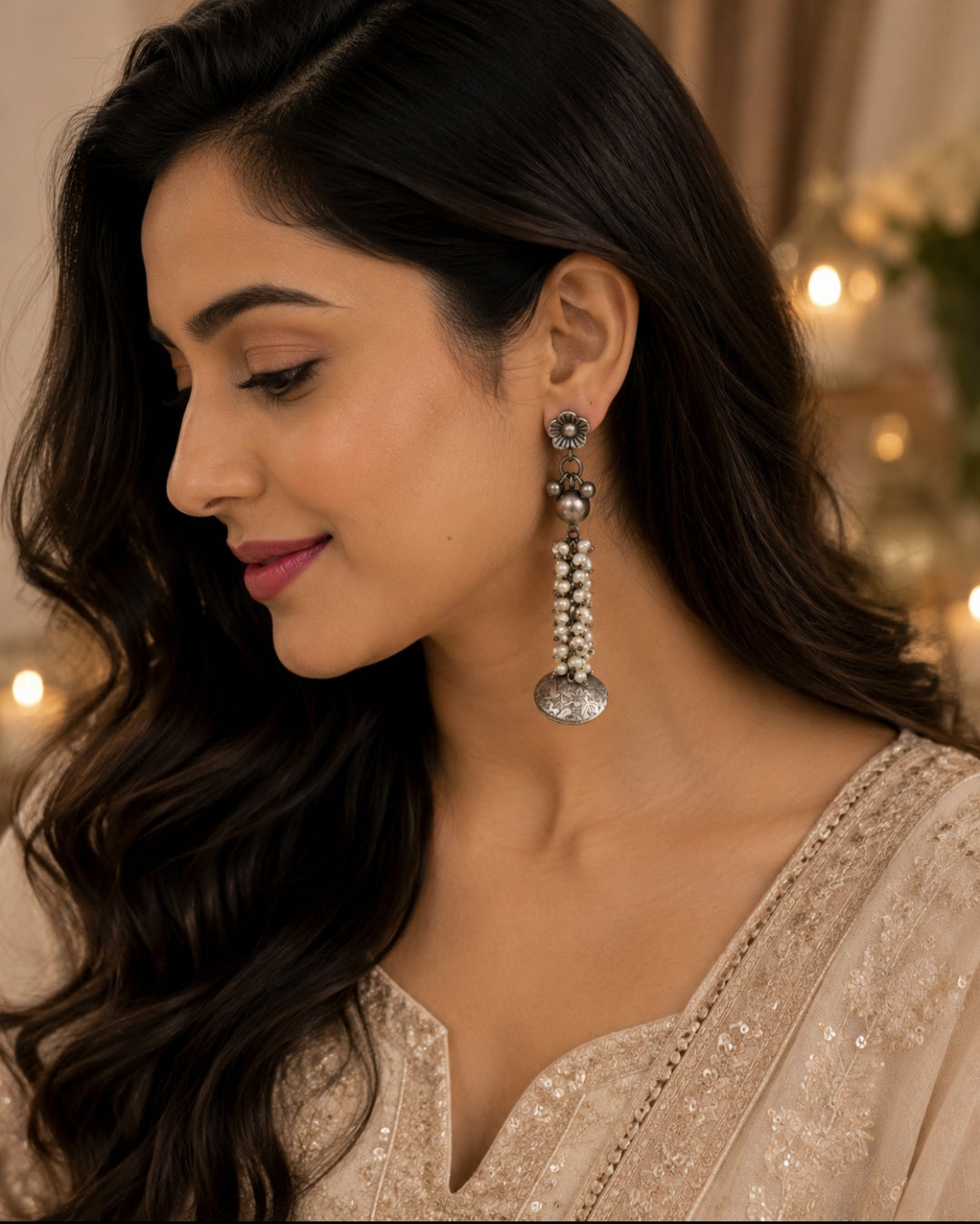 Nitya Silver Earrings
