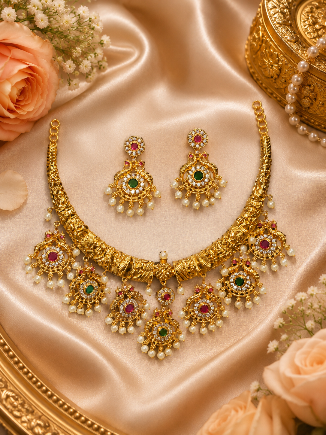 Mrunal Hasli Neckless Set