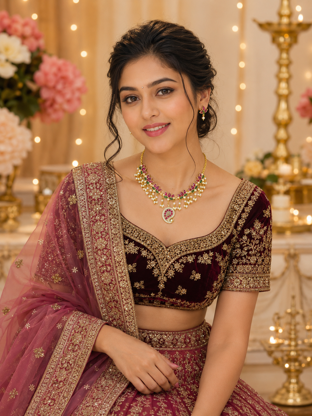 Padma Semi-Precious Stones Neckless Set