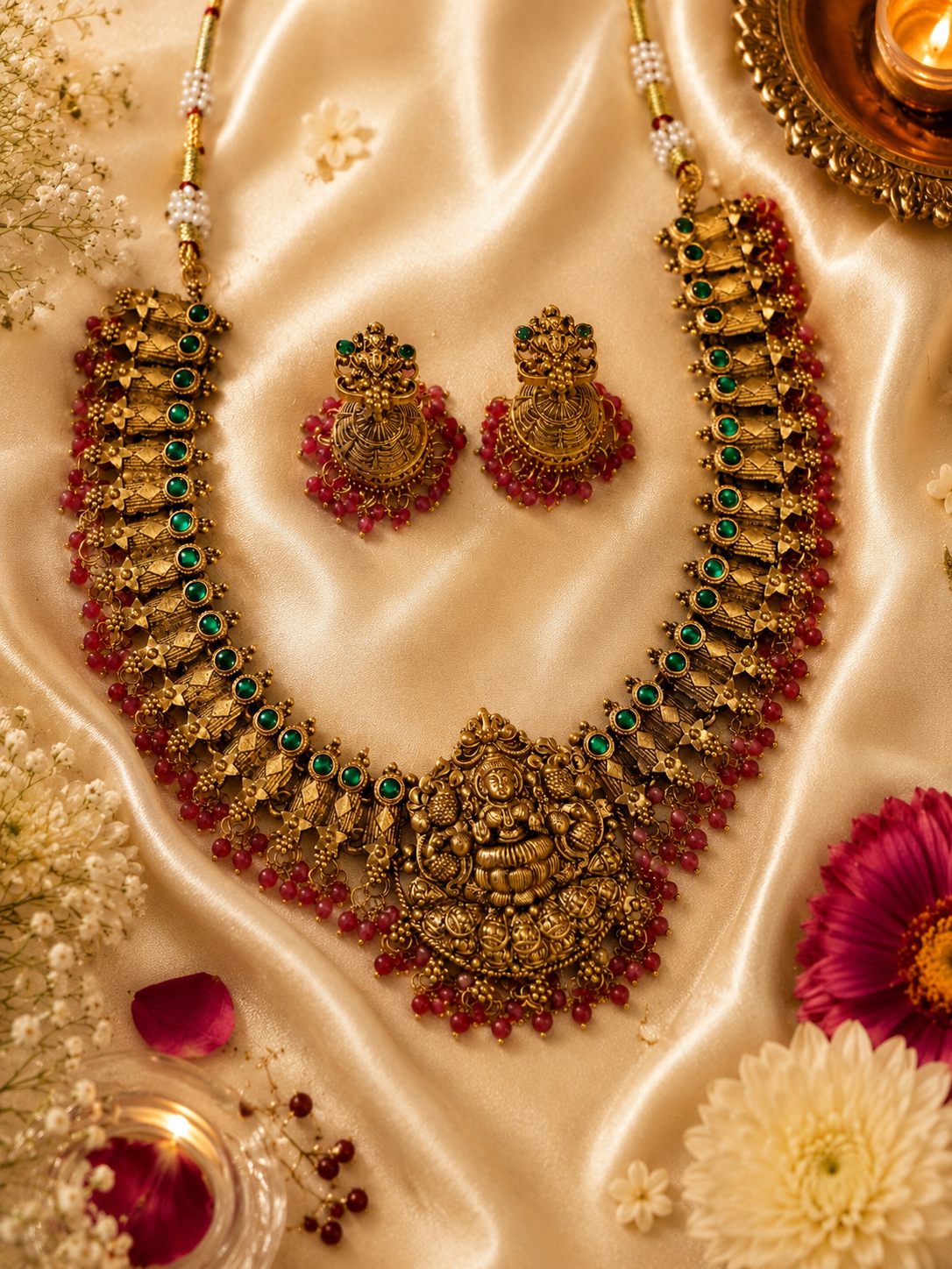 Varahlaxmi Gold Neckless Set