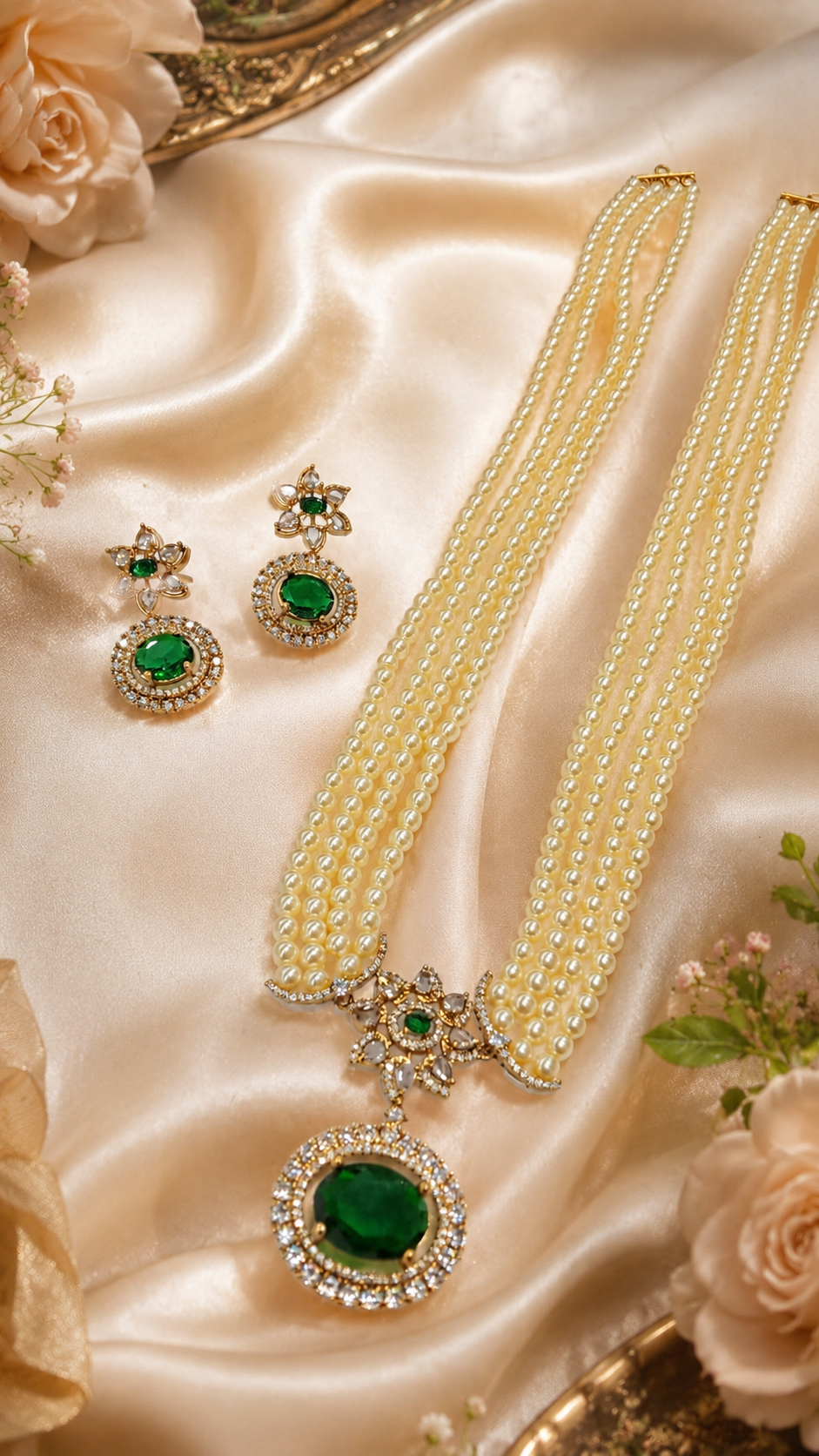 Snigdha Pearl Long Haram Set