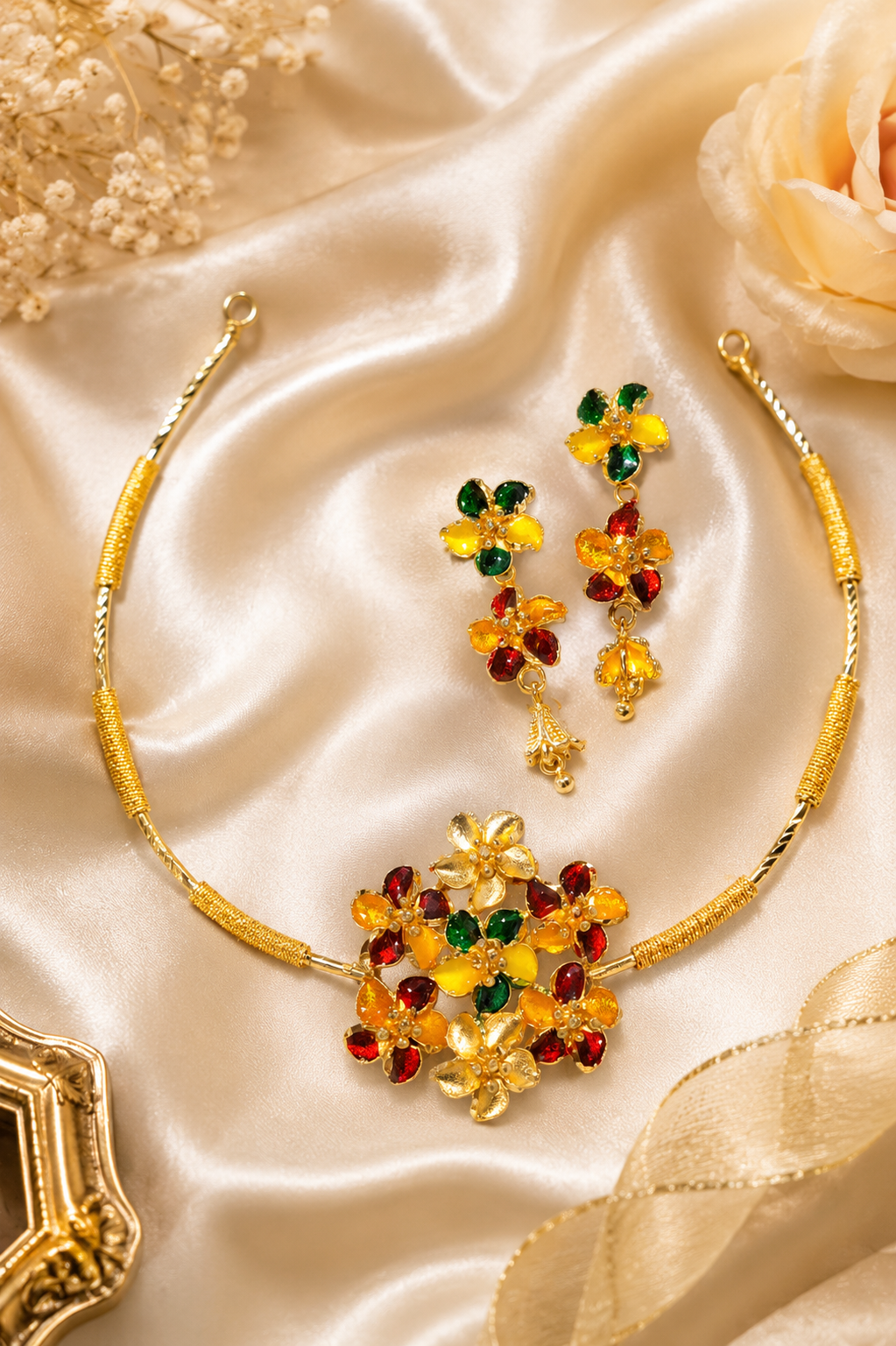 Rubya Gold Necklace Set