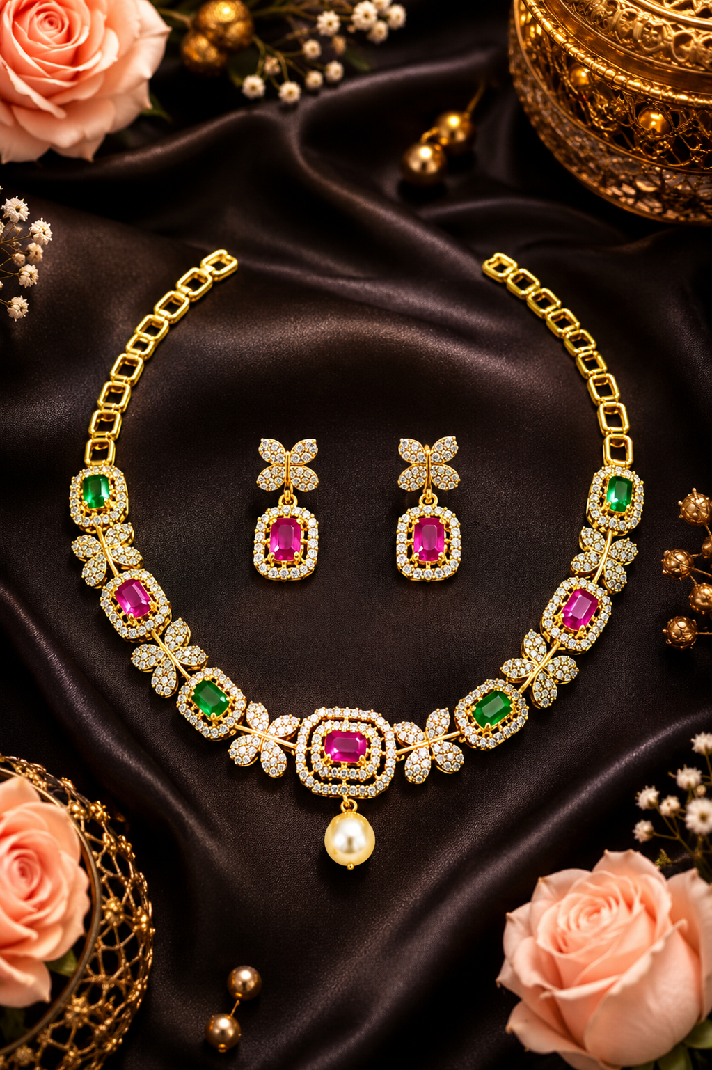 Rheha Semi-precious Stones Neckless Set