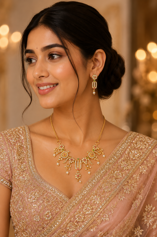 Aaishani Choker Set With Matching Earrings