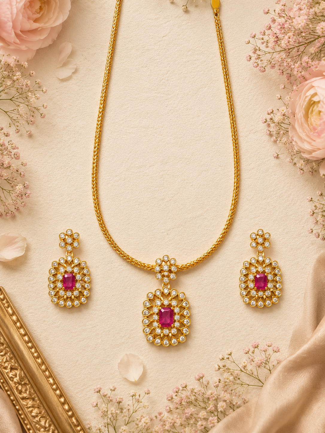Zeynep Ruby Pendant Set