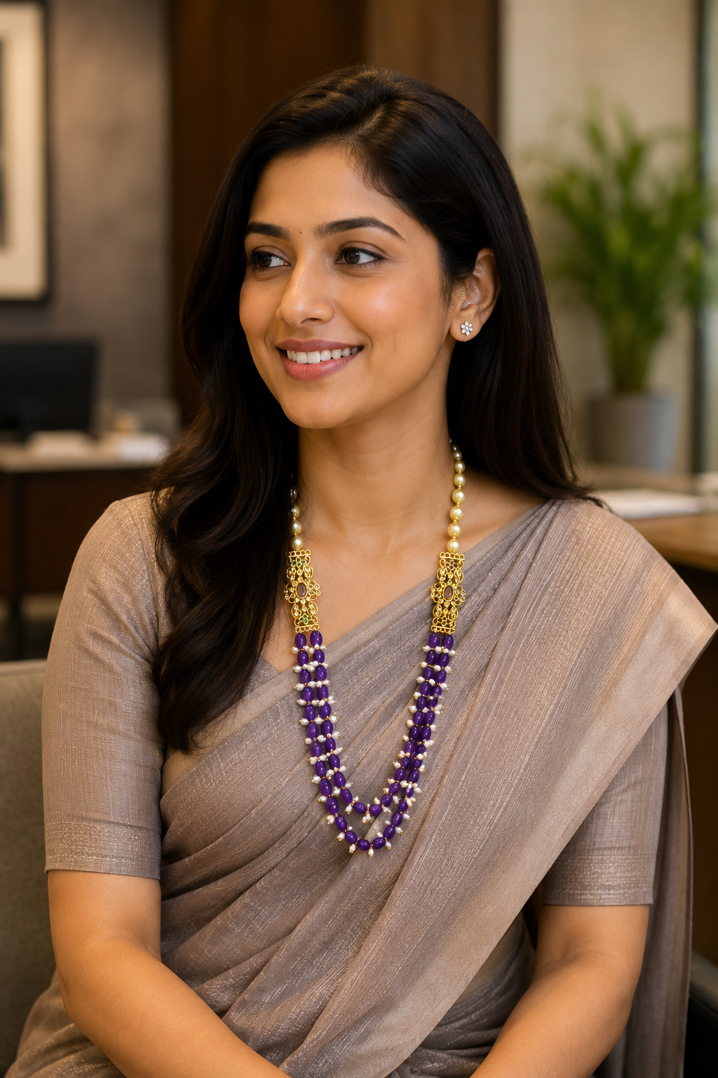 Purva Amythist Long Mala