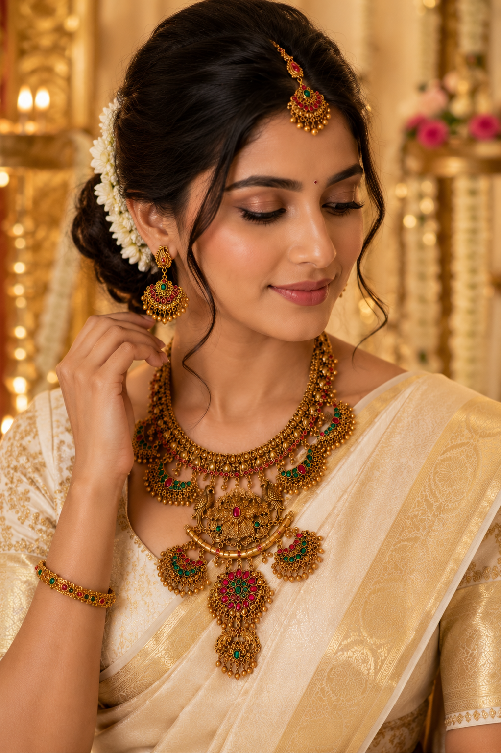 Morni Gold Neckless Set