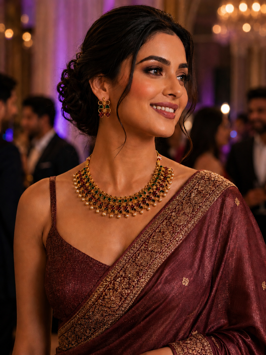 Ritvi Gold Neckless Set