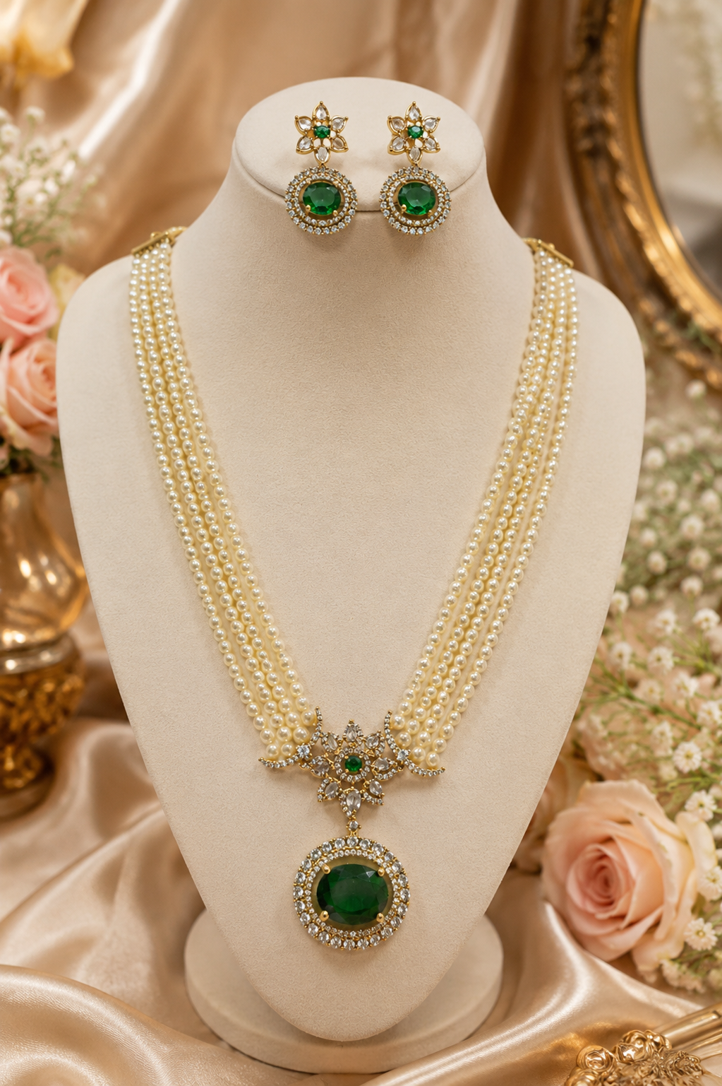 Snigdha Pearl Long Haram Set