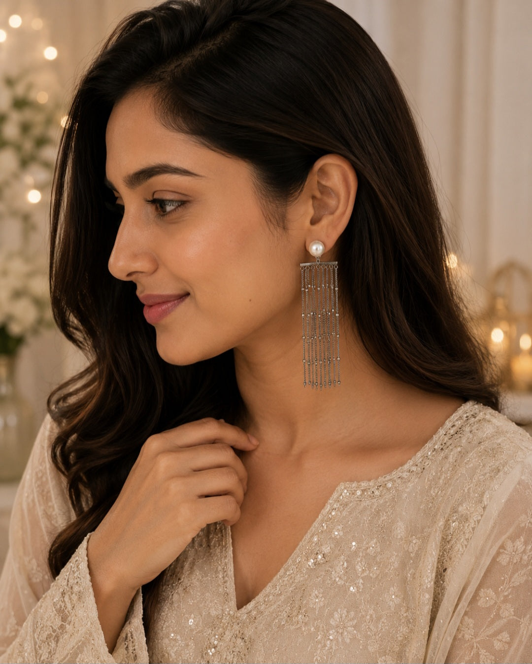 Mayuri Silver Earrings