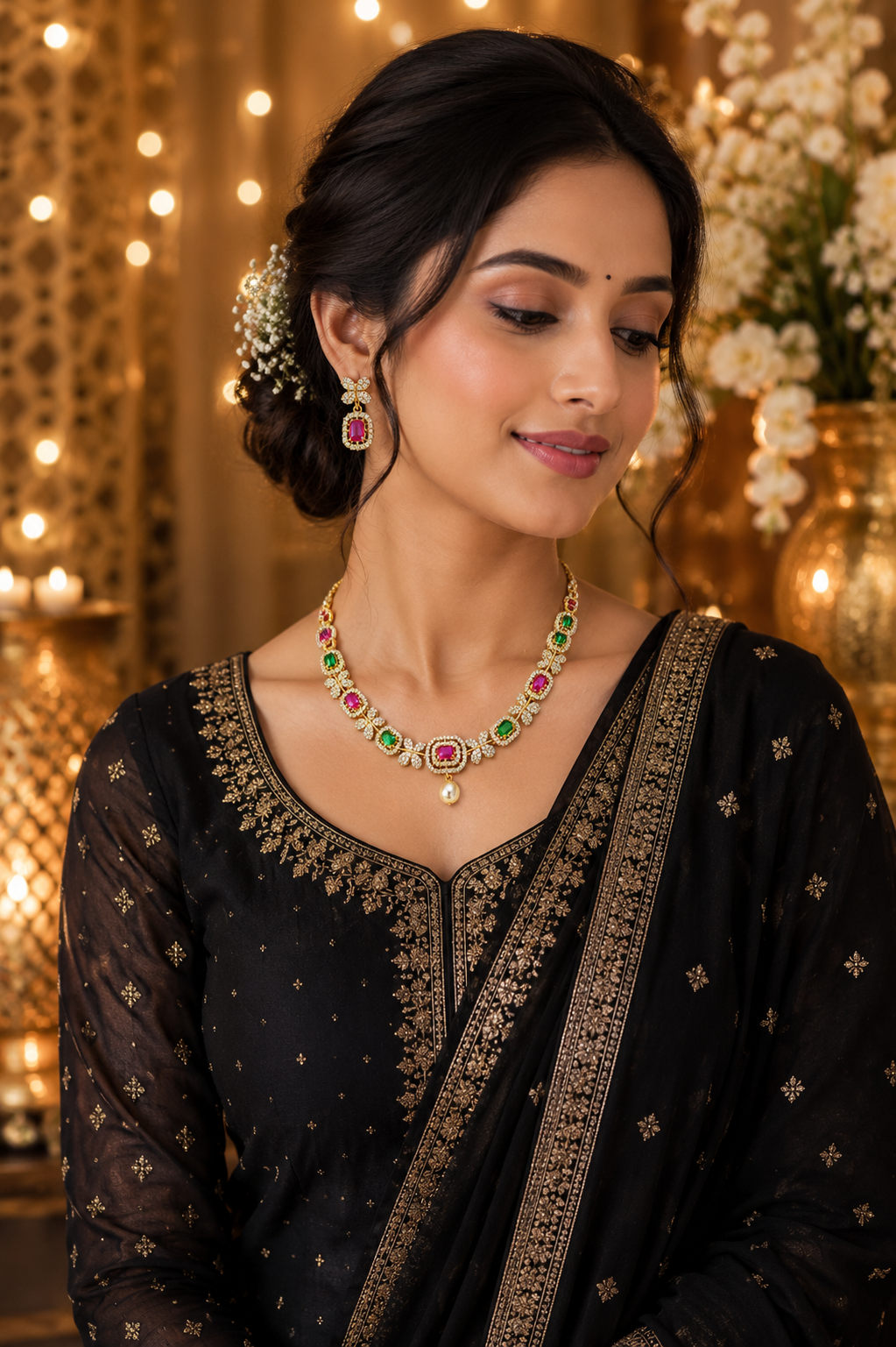 Rheha Semi-precious Stones Neckless Set