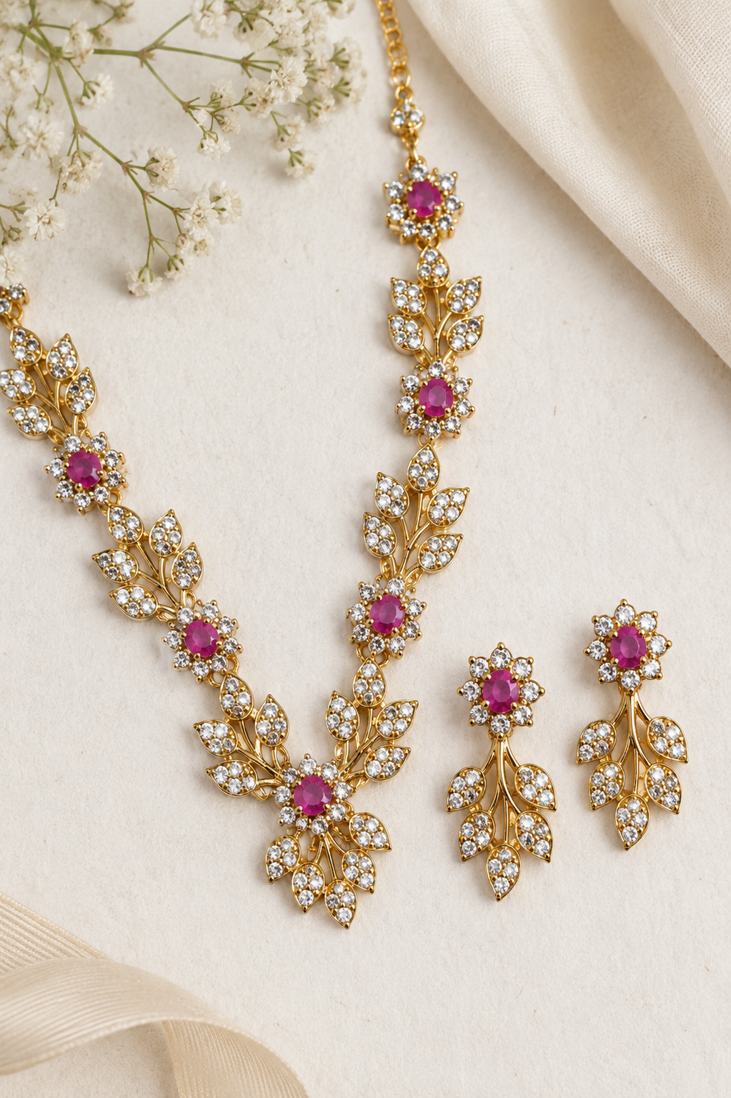Kalakrita Ruby Neckless Set
