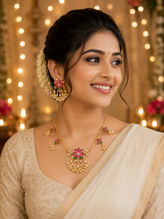 Padmini Jadau Invisible Neckless Set