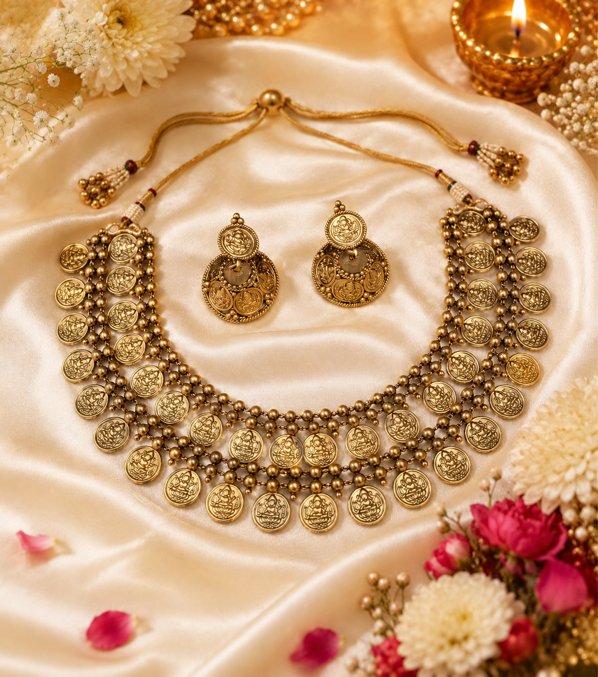 Preyashi Gold Neckless Set
