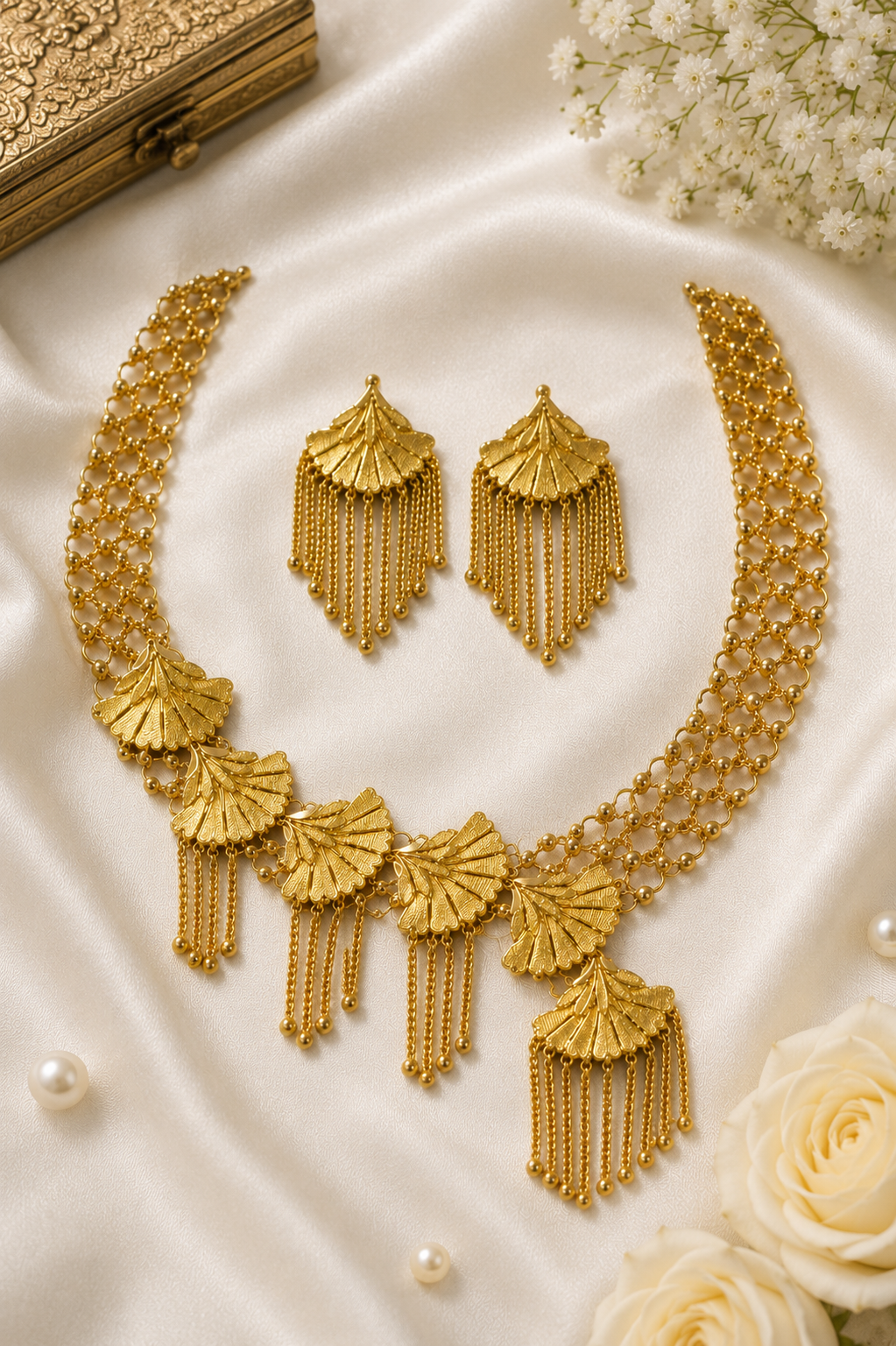 Jhumar Gold Necklace Set