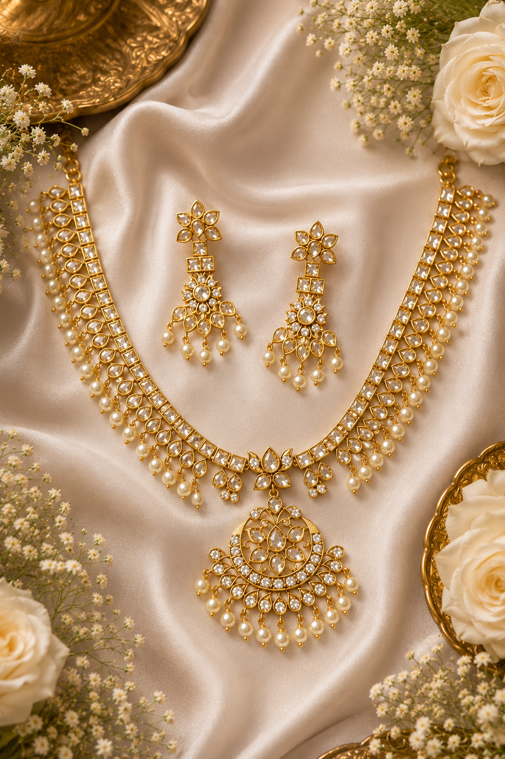 Vrinda Gold Necklace Set