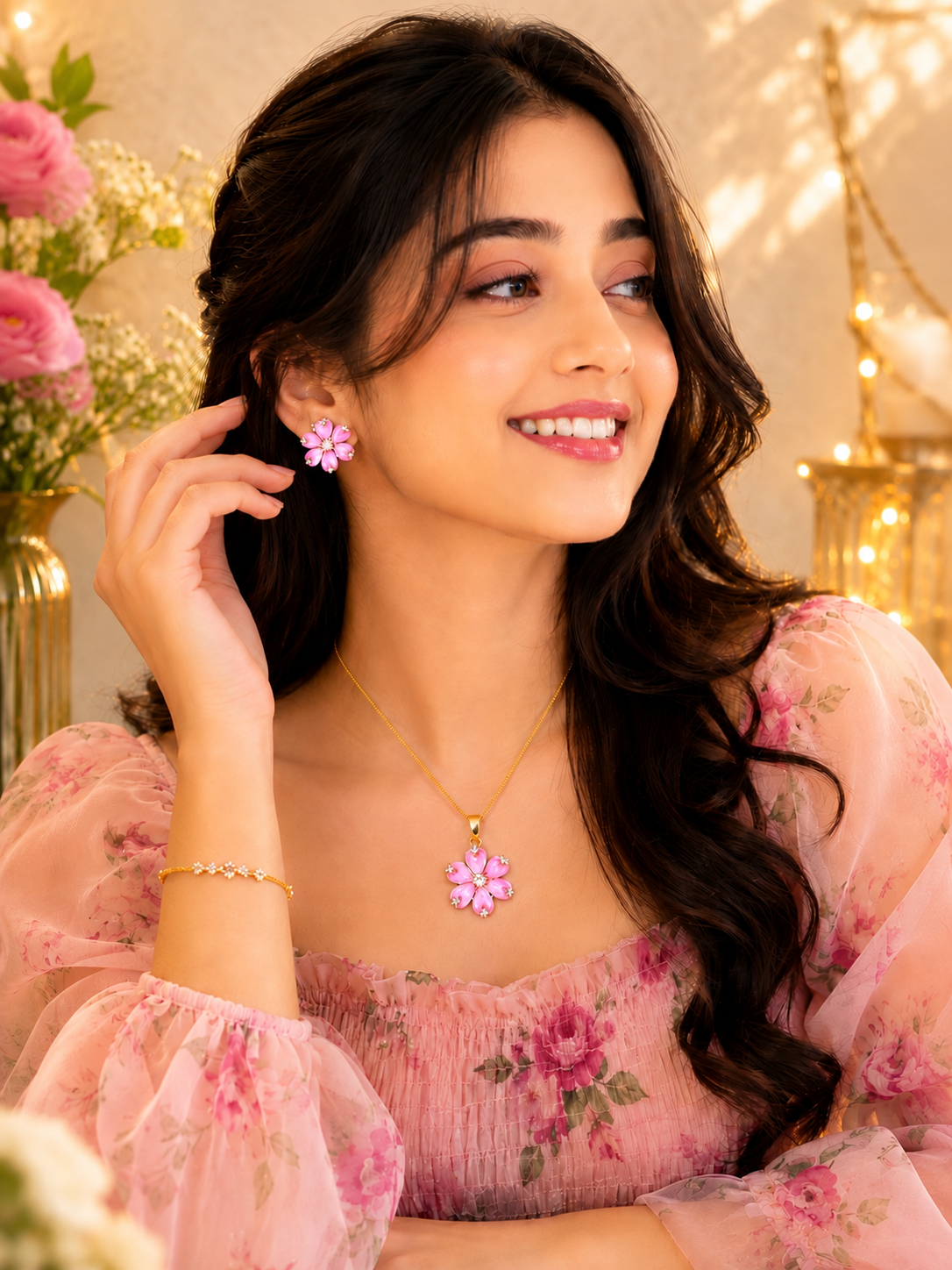 Phool Pendant Set