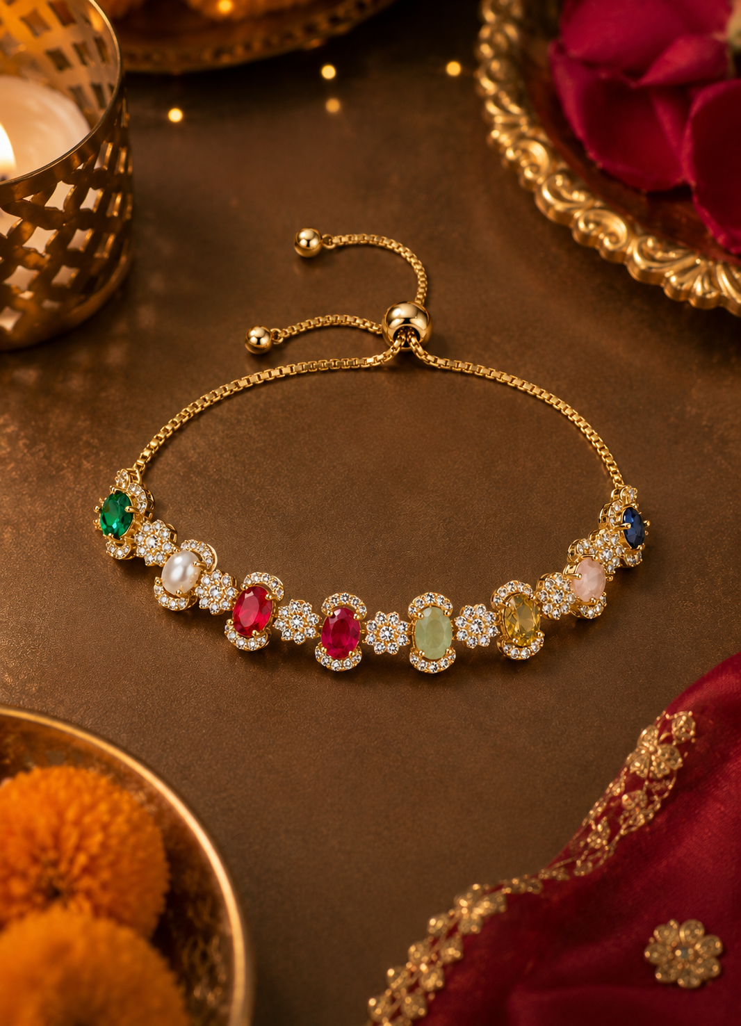 Indrayani Semi-Precious Stones Combo Set