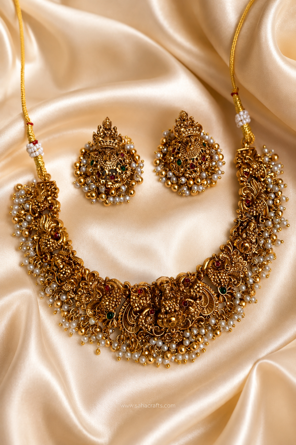 Bhagya Lakhsmi Gold 3D Neckless Set