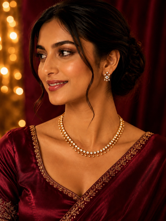 Amelia Solitair Diamond Neckless Set