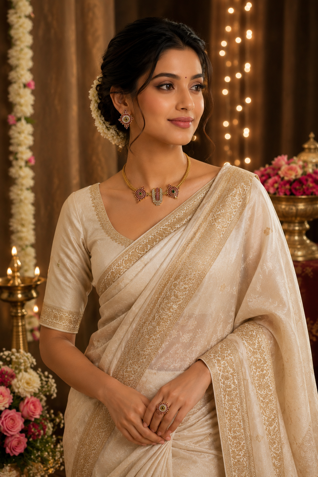 Shankh Gold Neckless Set