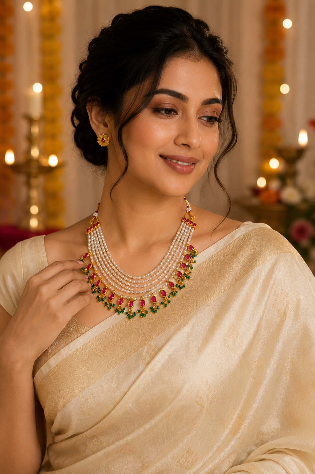 Pearl Layer Neckless Set