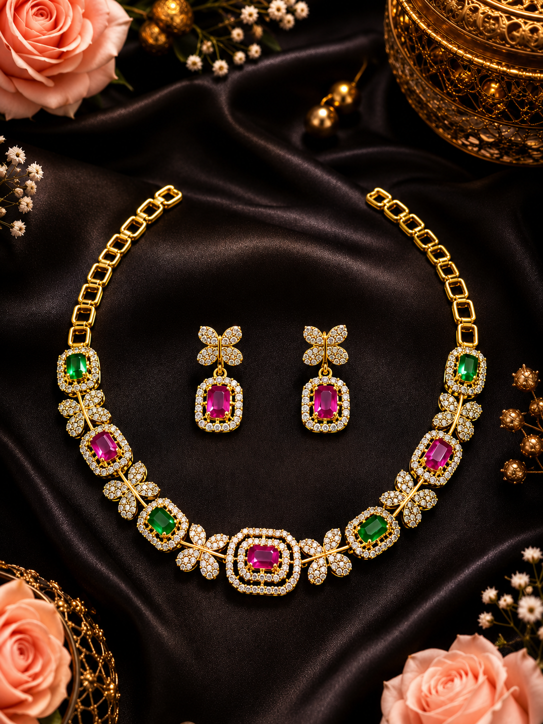 Rheha Semi-precious Stones Neckless Set
