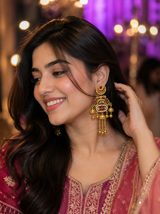 Manasa Long Kashmiri Earrings