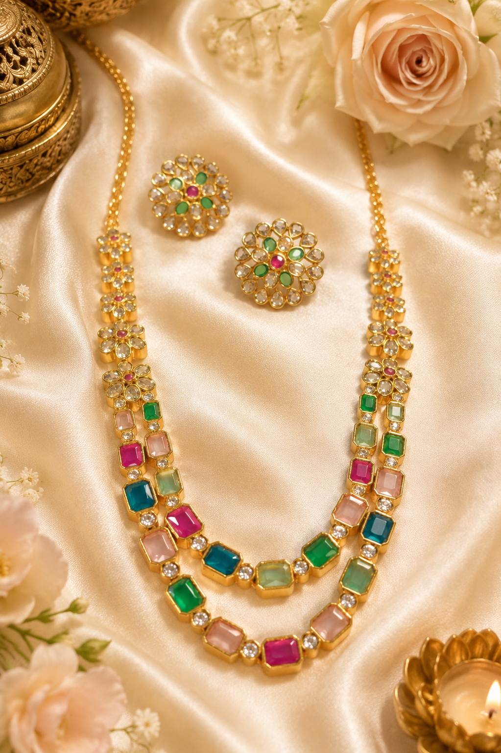 Rangeeli Double Layered Necklace Set