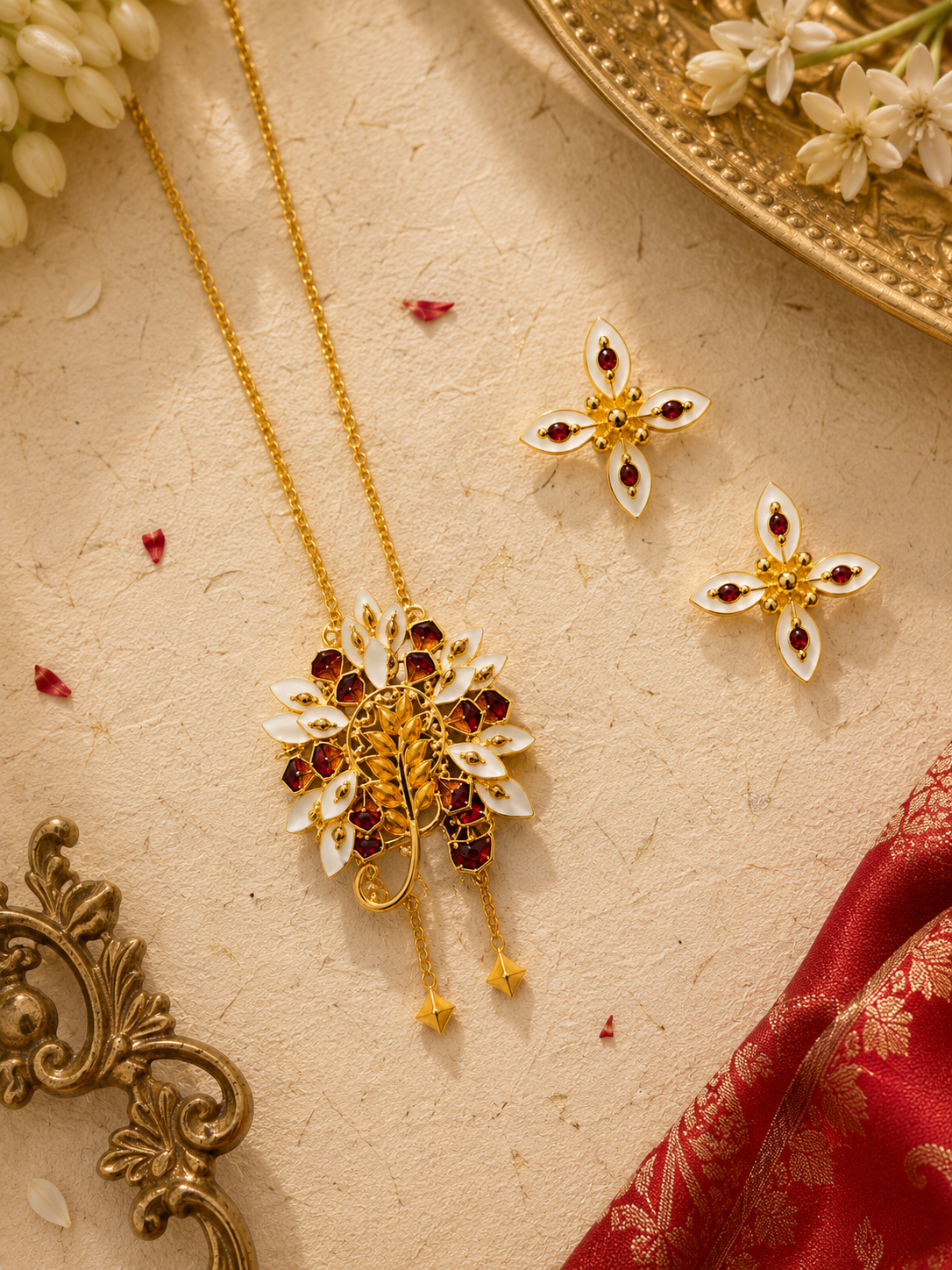 Shankh Pendant Set