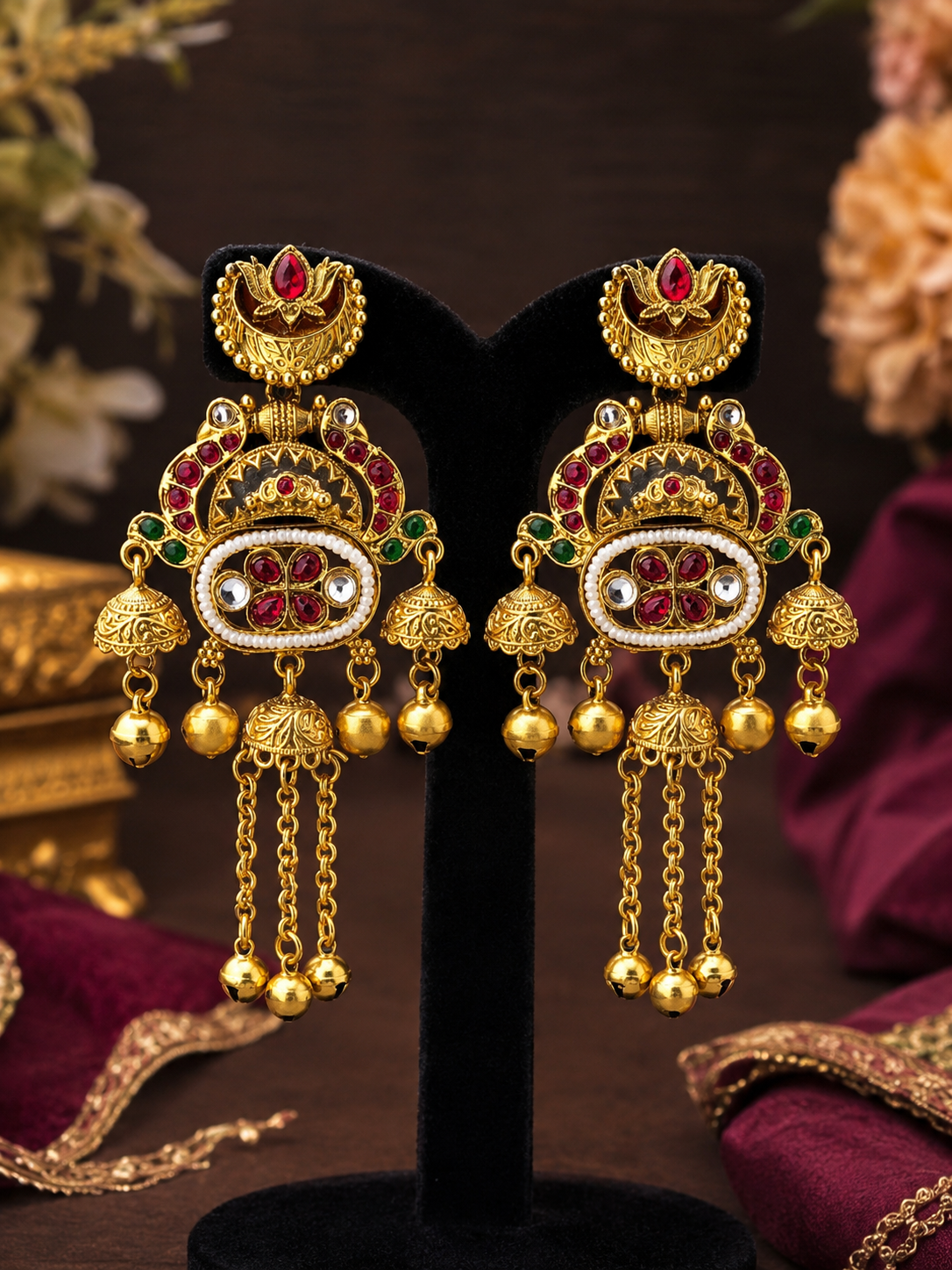 Manasa Long Kashmiri Earrings