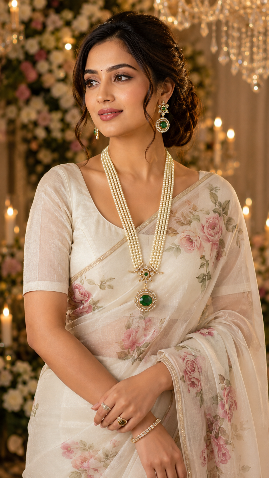 Snigdha Pearl Long Haram Set